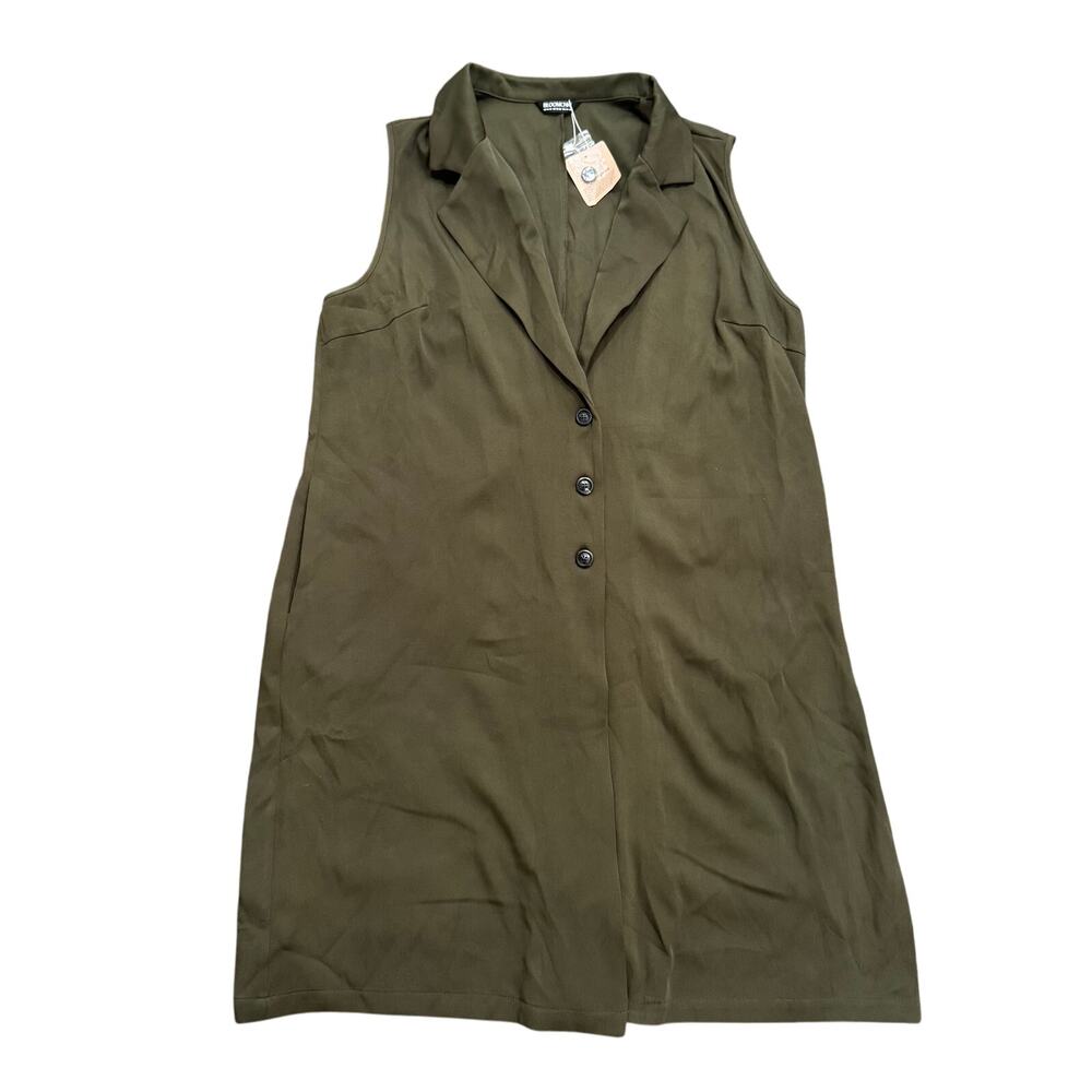 Bloomchic Sleeveless Cardigan Dress in Green, Size 14-16